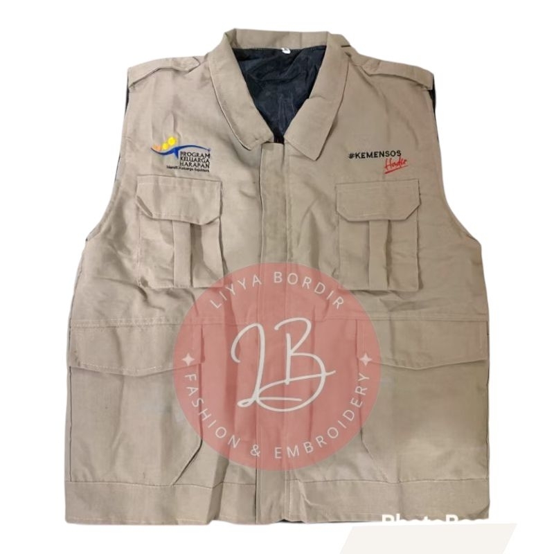 Rompi Kemensos Hadir PKH Rompi PKH Bordir Komputer Bahan Ripstop