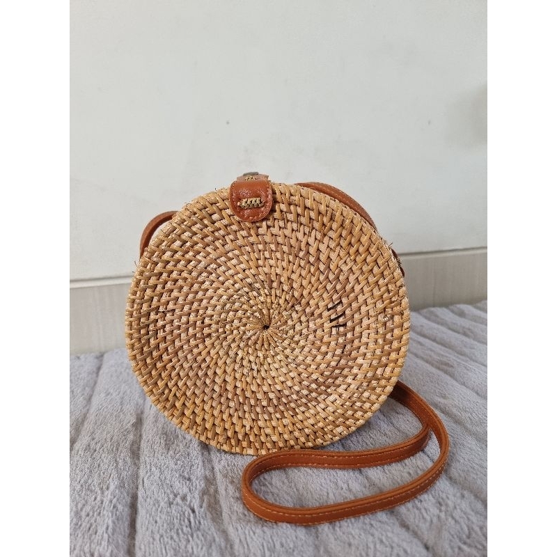 Preloved Tas rotan Bulat ORIGINAL