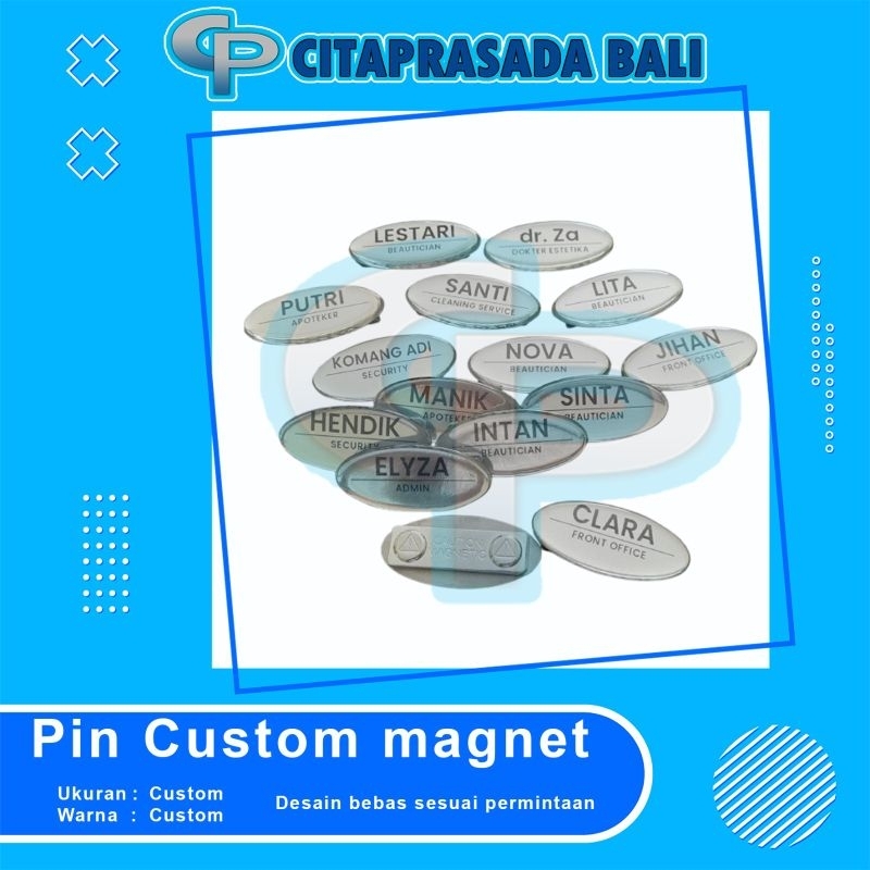 Pin custom resin, pin jas, pin papan nama dada