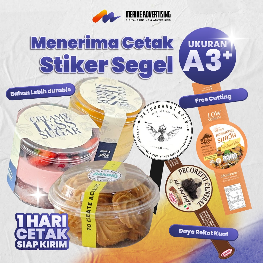 

STIKER SEGEL UKURAN A3+ bisa cutting Bulat, Kotak, atau Mengikuti Pola