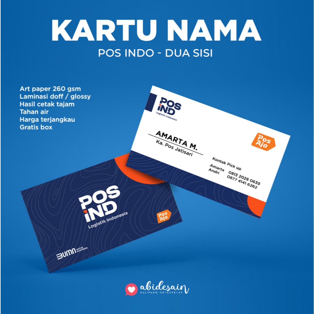 Cetak Kartu Nama - POS INDO - Custom - 2 Sisi