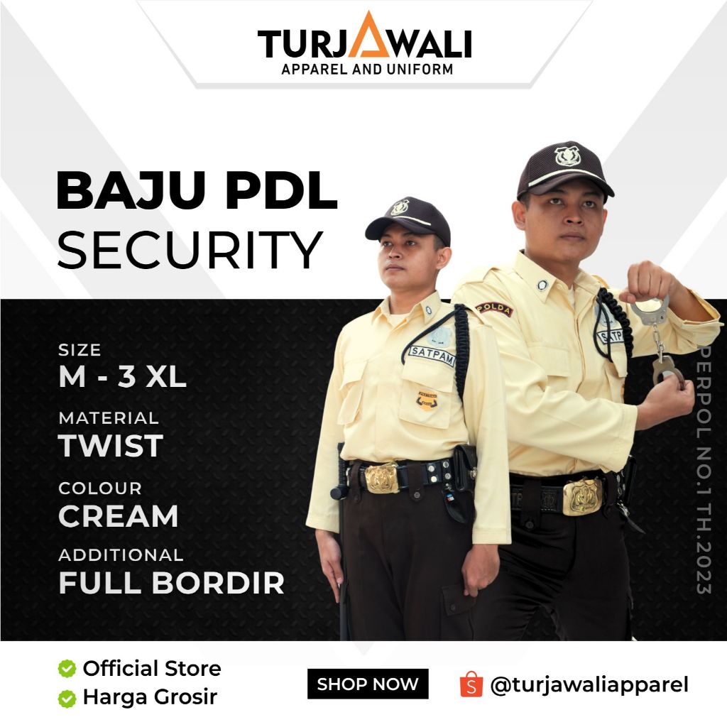 Seragam PDL Satpam Lengan Panjang Terbaru 2025 Bahan Twist/ Seragam PDL Satpam Security Terbaru 2025