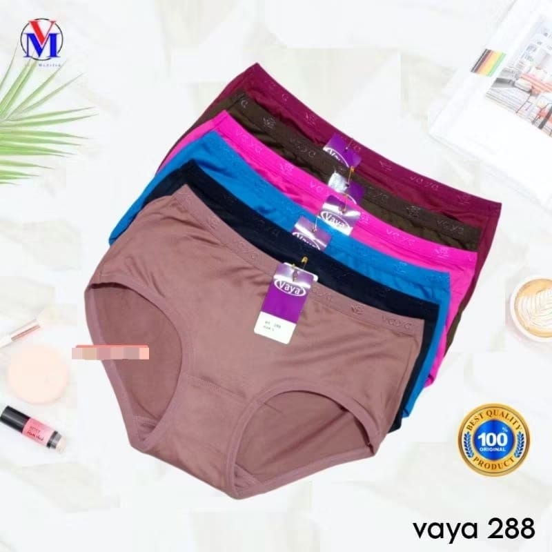 Vaya 288 (3PCS) - Celana Dalam Wanita Vaya 288 Cutting Middi Karet Motif
