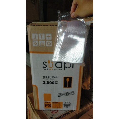 Sendok plastik makan bening Suapi