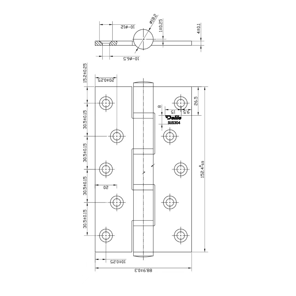 Engsel Pintu Jendela Rumah DELILE / Stainless Steel Engsel Hitam / Engsel Kupu"/Engsel Hitam