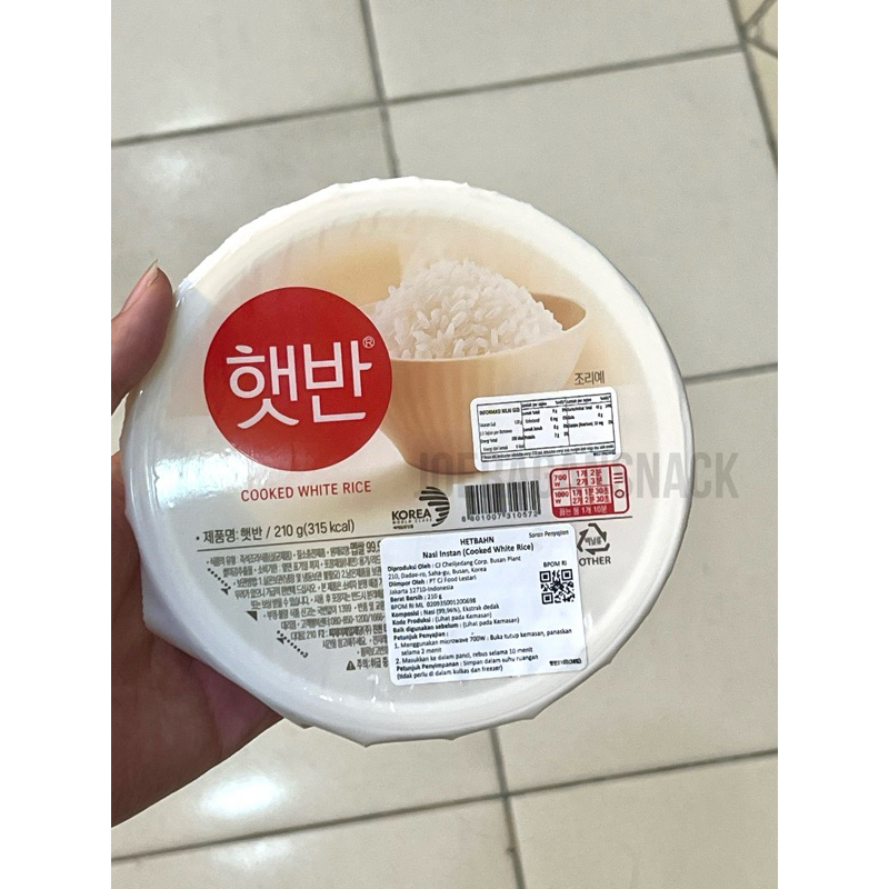 

READY INSTANT TERMURAH CJ HetBahn Nasi Instant | IMPOR KOREA | Cooked White Rice