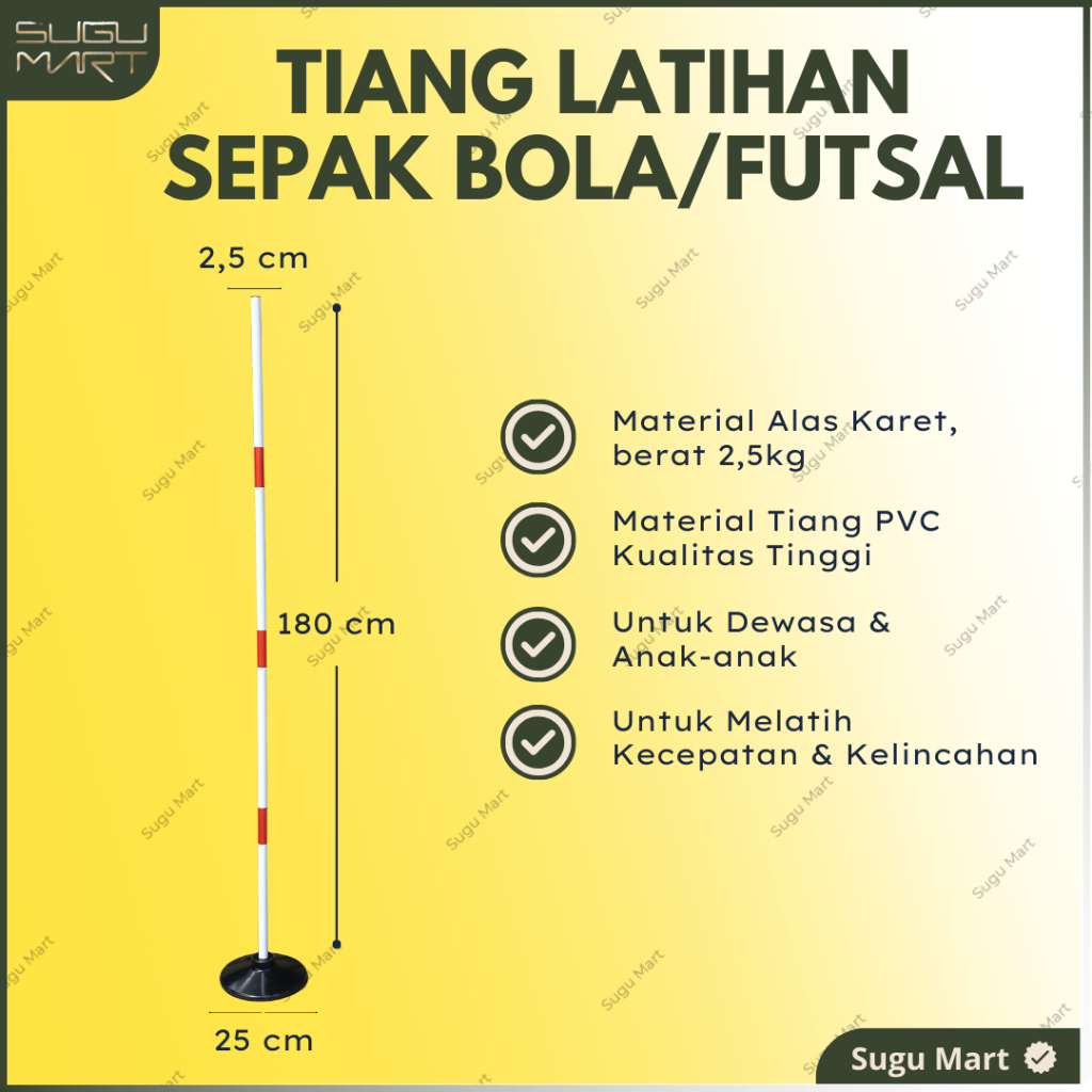 Tiang Latihan Sepak Bola | Agility Posh Alat Latihan Kelincahan Sepak Bola | Alat Latihan Tanda Rint