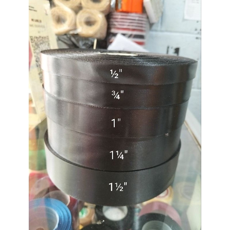 

satin lokal hitam / satin Lebel / satin bahan label