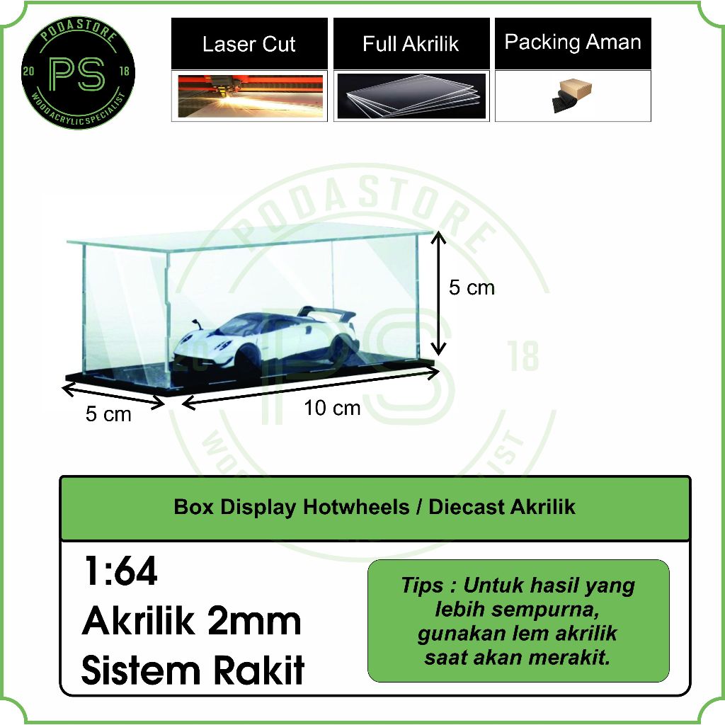 Box akrilik mainan mobil / diecast akrilik