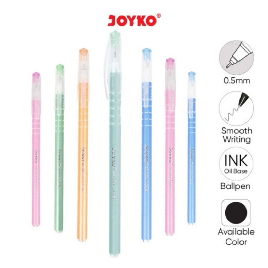 

Ball Pen Pulpen Pena Joyko BP-335 Cozie 0.5 mm varian wadah - Hitam