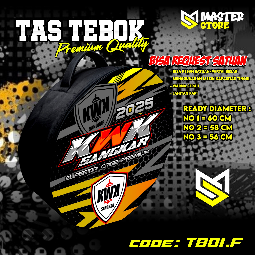 tas tebok murai motif KWK SANGKAR ransel gendong jinjing bawa tebok sangkar murai printing