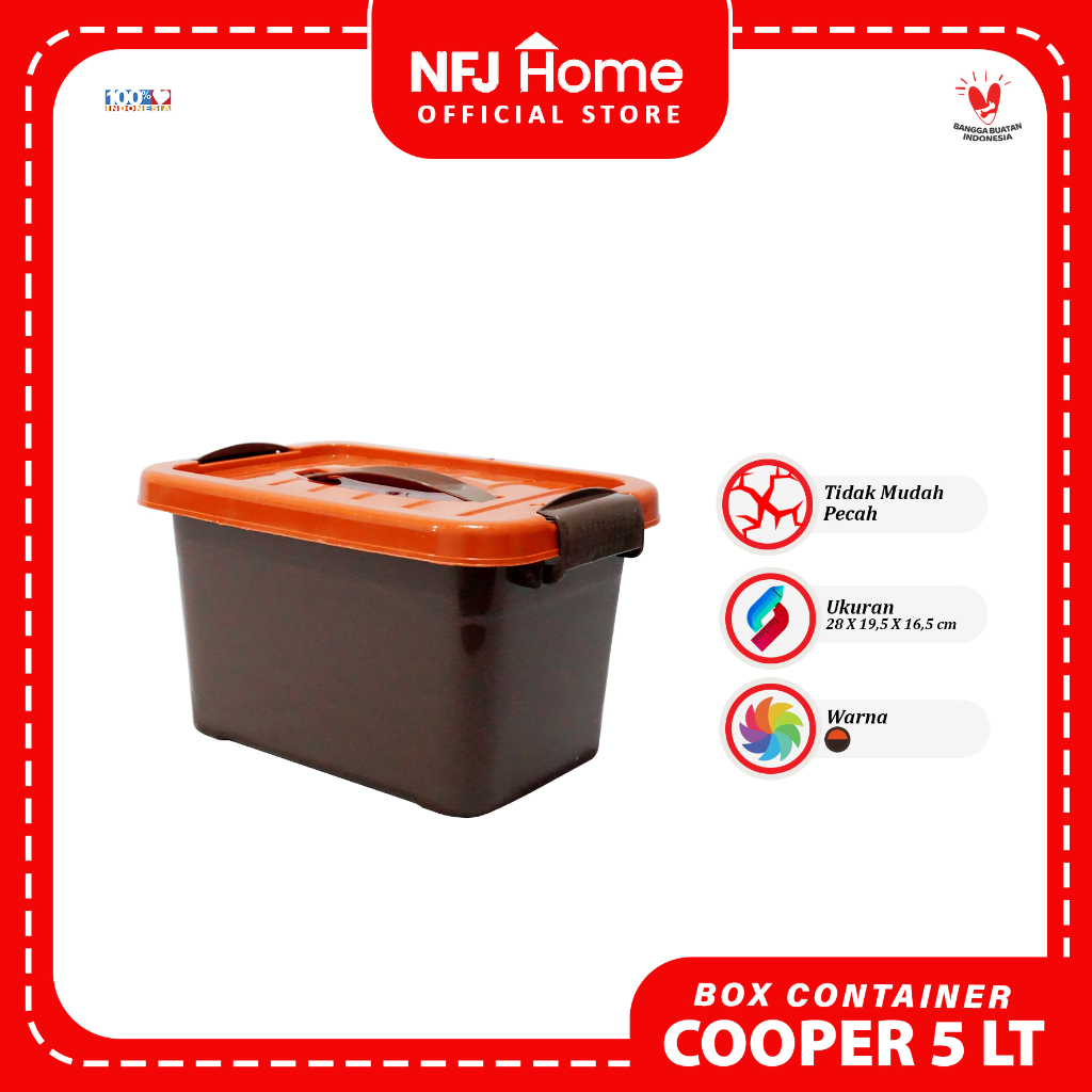 NFJ Box Container Cooper 5 Liter - Container Box Plastik Kotak Penyimpanan Barang - Box Serbaguna