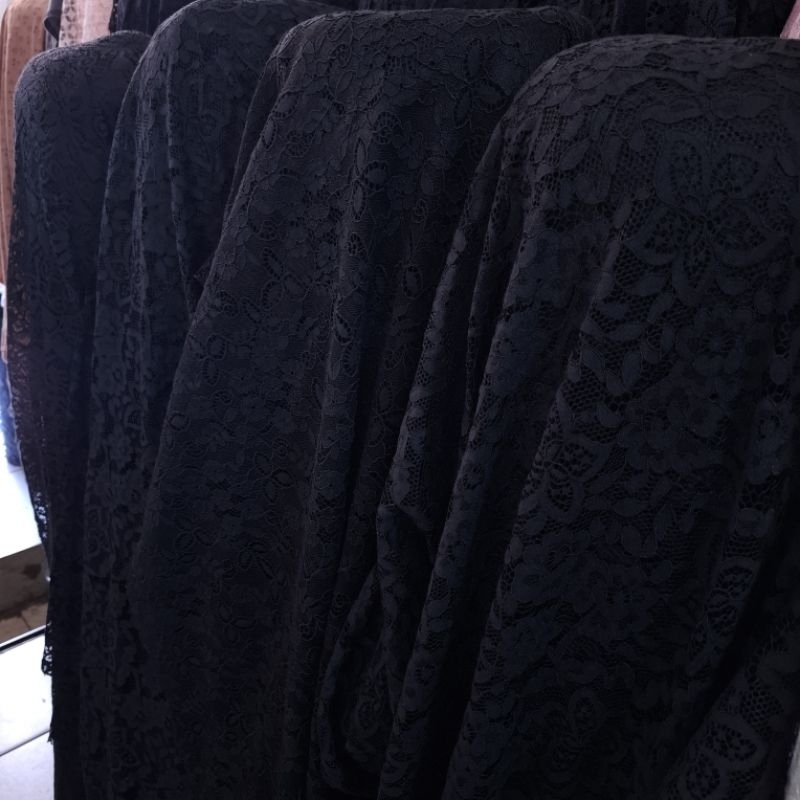 bahan kain brukat premium hitam