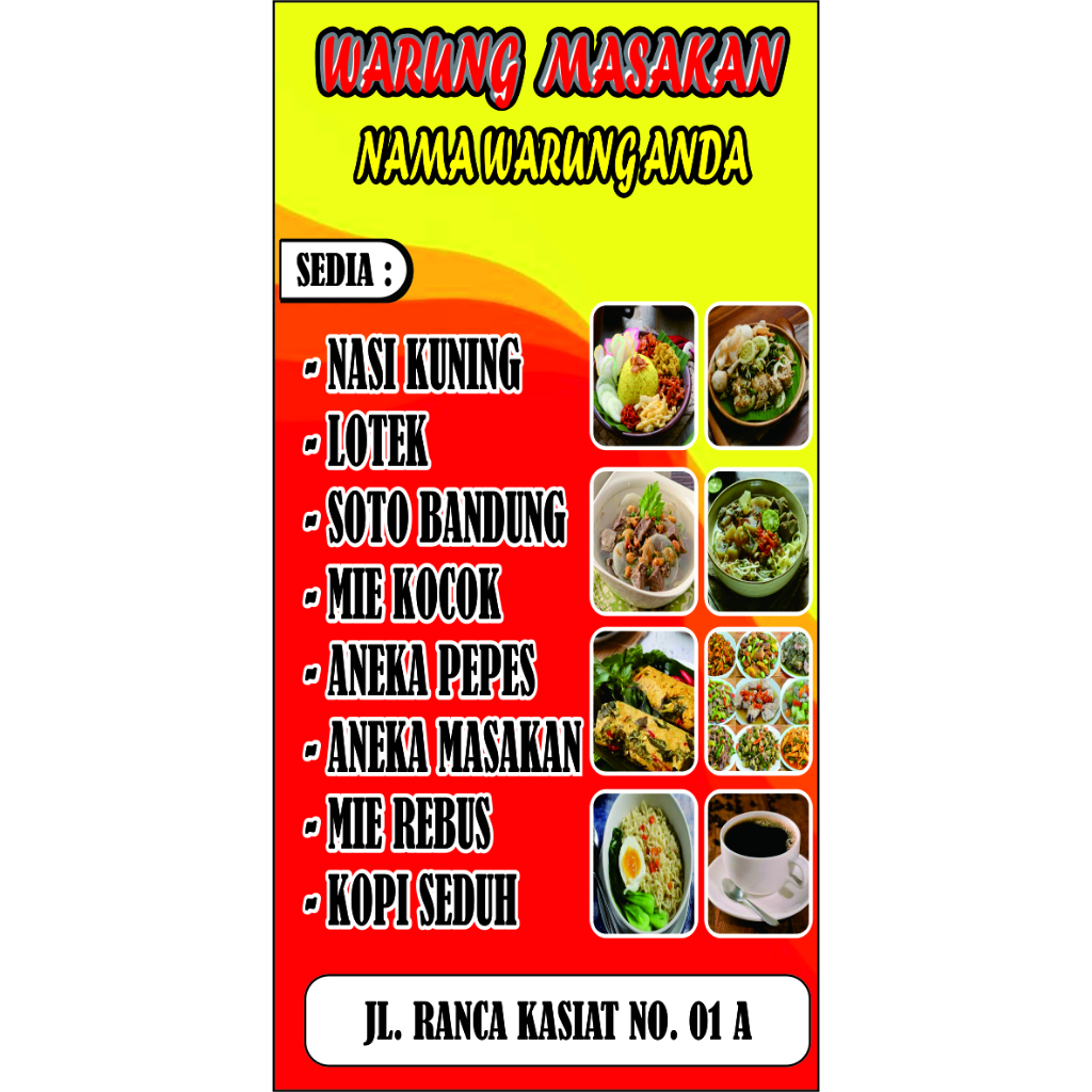 SPANDUK WARUNG MASAKAN DESAIN GRATIS