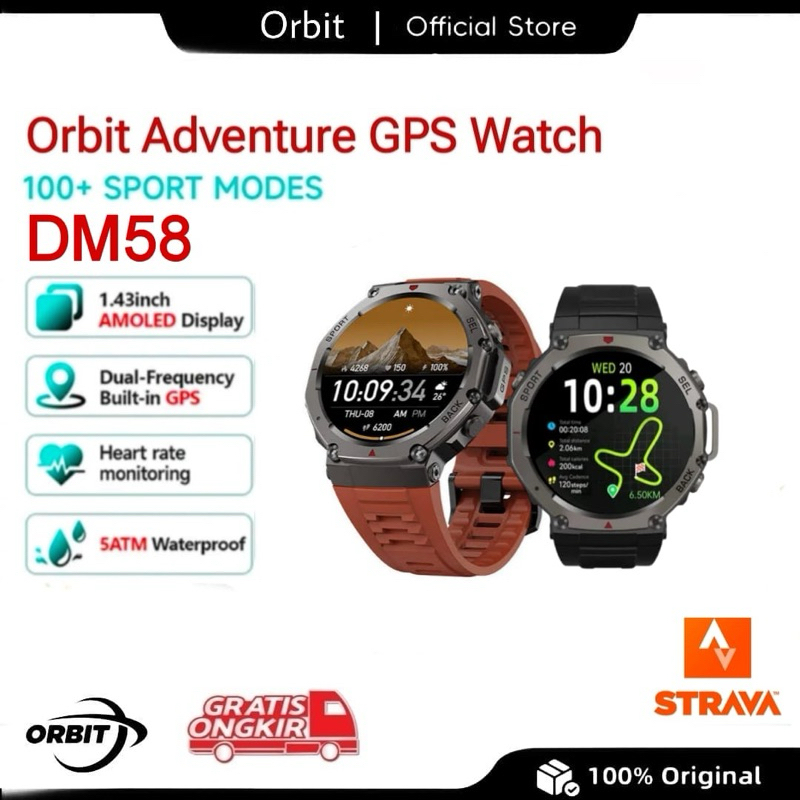 Bonus Strap Orbit DM58 GPS Smart Watch 1.43 Inch AMOLED Display Supports GLONASS BDS Galileo NAVIC Q