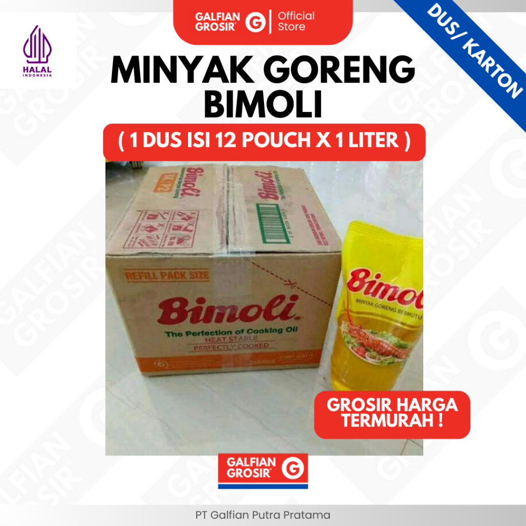 MINYAK GORENG BIMOLI ( 1 DUS ISI 12 POUCH X 1 LITER )