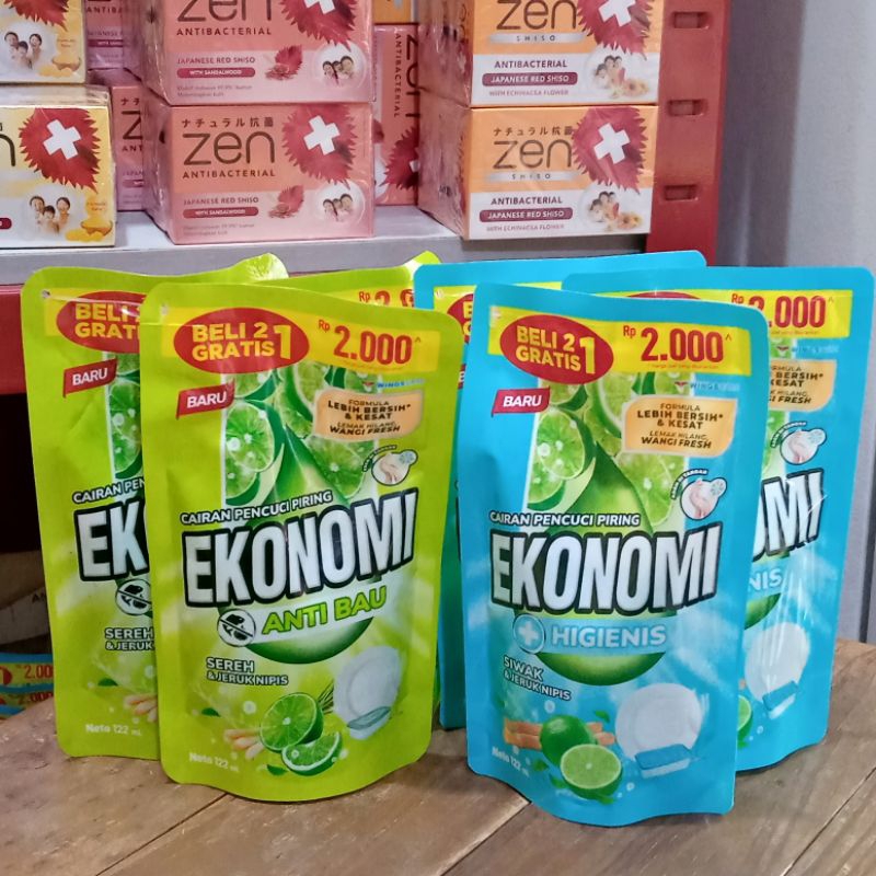 (3 PCS) Ekonomi Cair Sabun Cuci Piring Jeruk Nipis 90+32ml