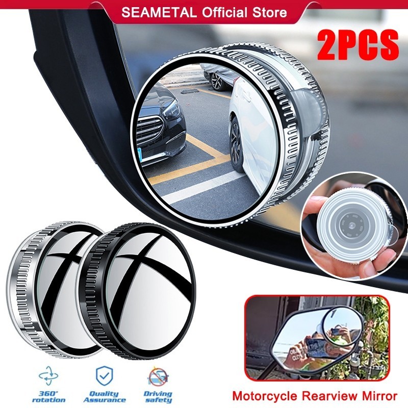 SEAMETAL Spion Kaca Blind Spot Mobil Kaca Spion Blind Spot Bulat  360 Derajat Rotary Mendorong