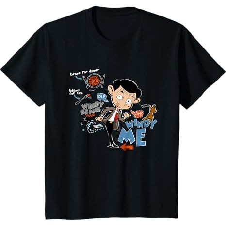 Kaos Movie Mr Bean - Windy Bean T-Shirt Black