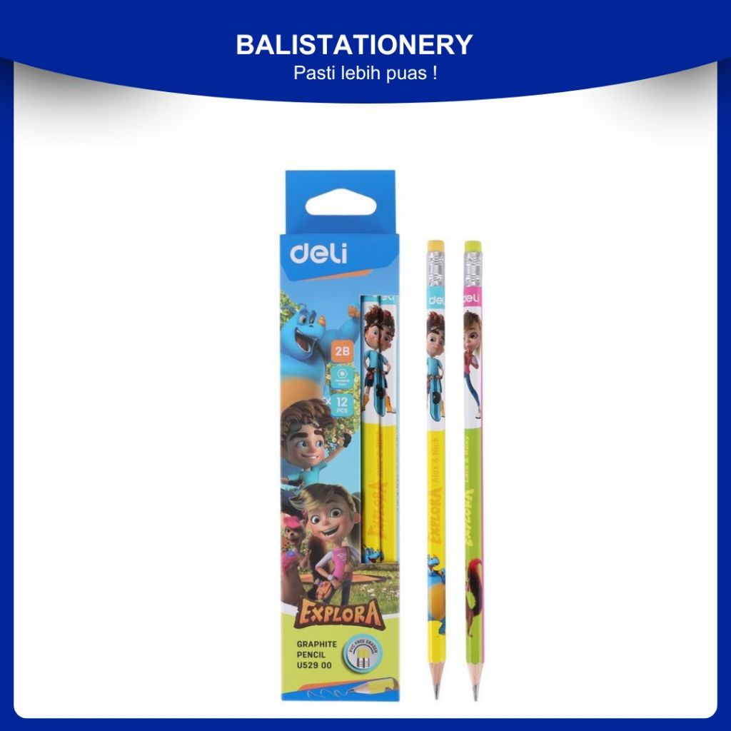 

Pensil / pencil 2B Deli EU52900 Penghapus Kartun Explora