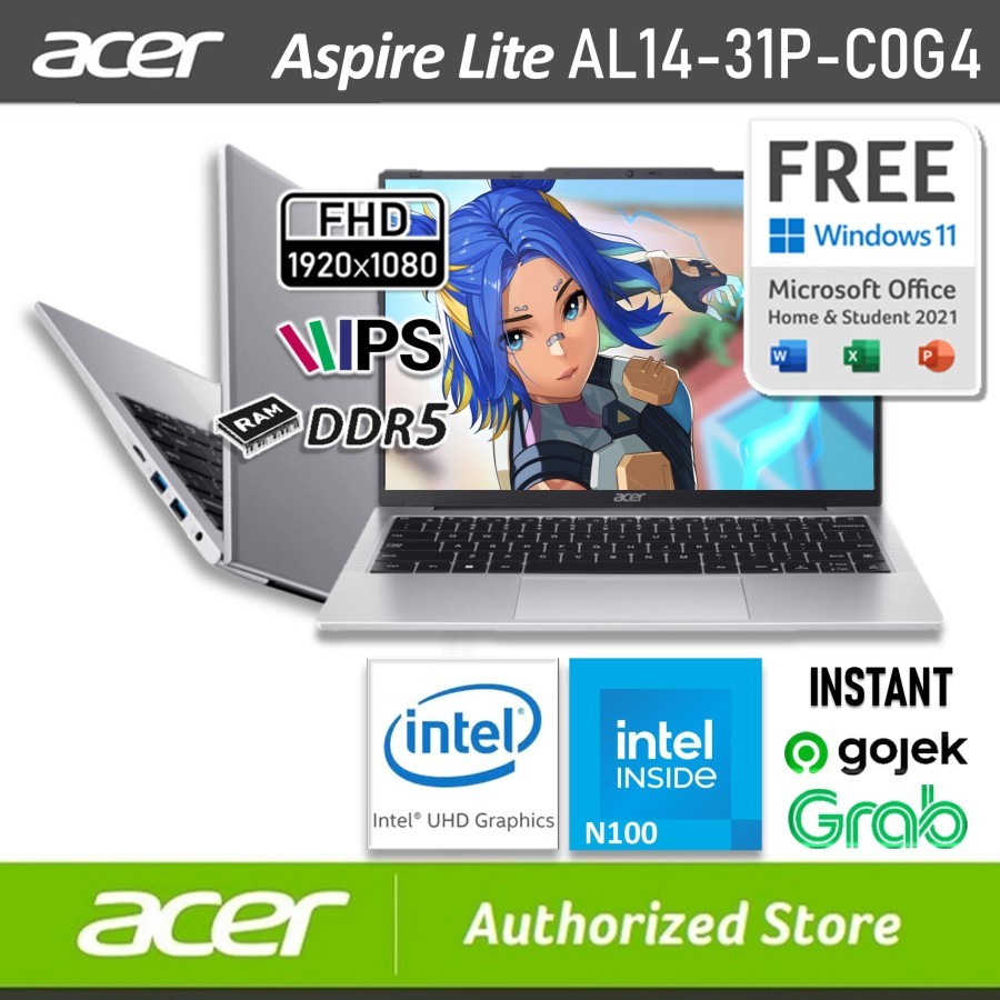 ACER Aspire Lite AL14 31P C0G4 Intel N100 8/512GB SSD W11 WUXGA IPS - LAPTOP, 8/256GB SSD