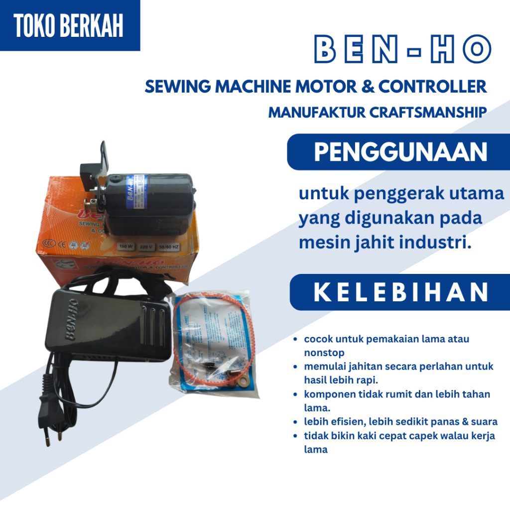 BEN-HO SEWING MACHINE MOTOR  &  CONTROLLER