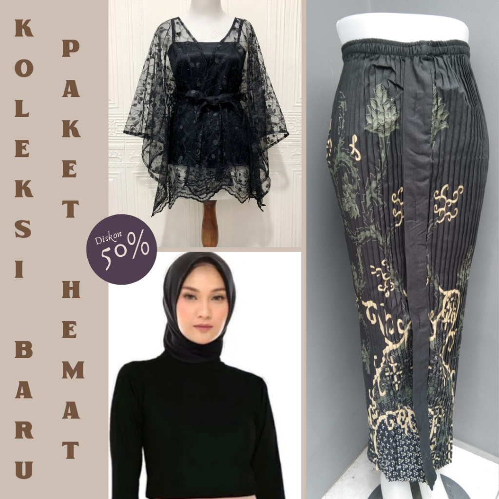 KEBAYA CANTIK TERBARU SETELAN KEBAYA PITA CANTIK TILLE BROKAT MODERN MODEL TERBARU TULLE MUTIARA ROK