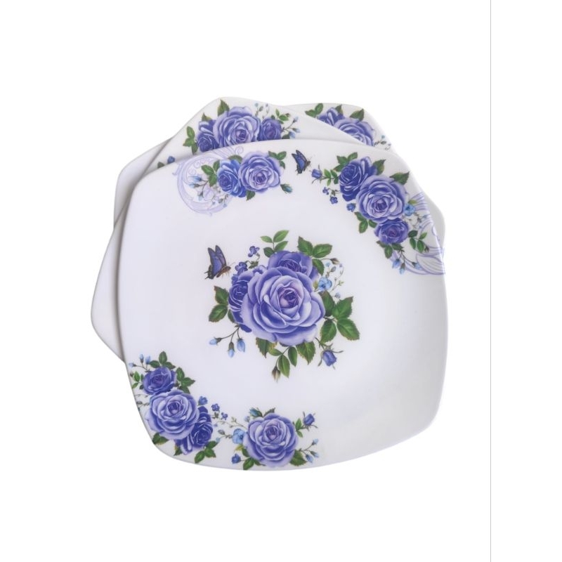 PIRING MELAMIN SEGI CEPER 10 INCI MOTIF BUNGA / PIRING MELAMIN SINGA SINGI