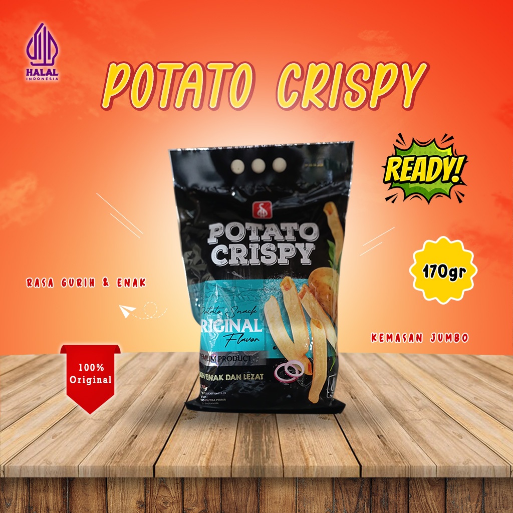 

Potato Snack Kentang Krispy Balado dan Original Jumbo Ukuran 170gr Kerupuk Renyah Premium