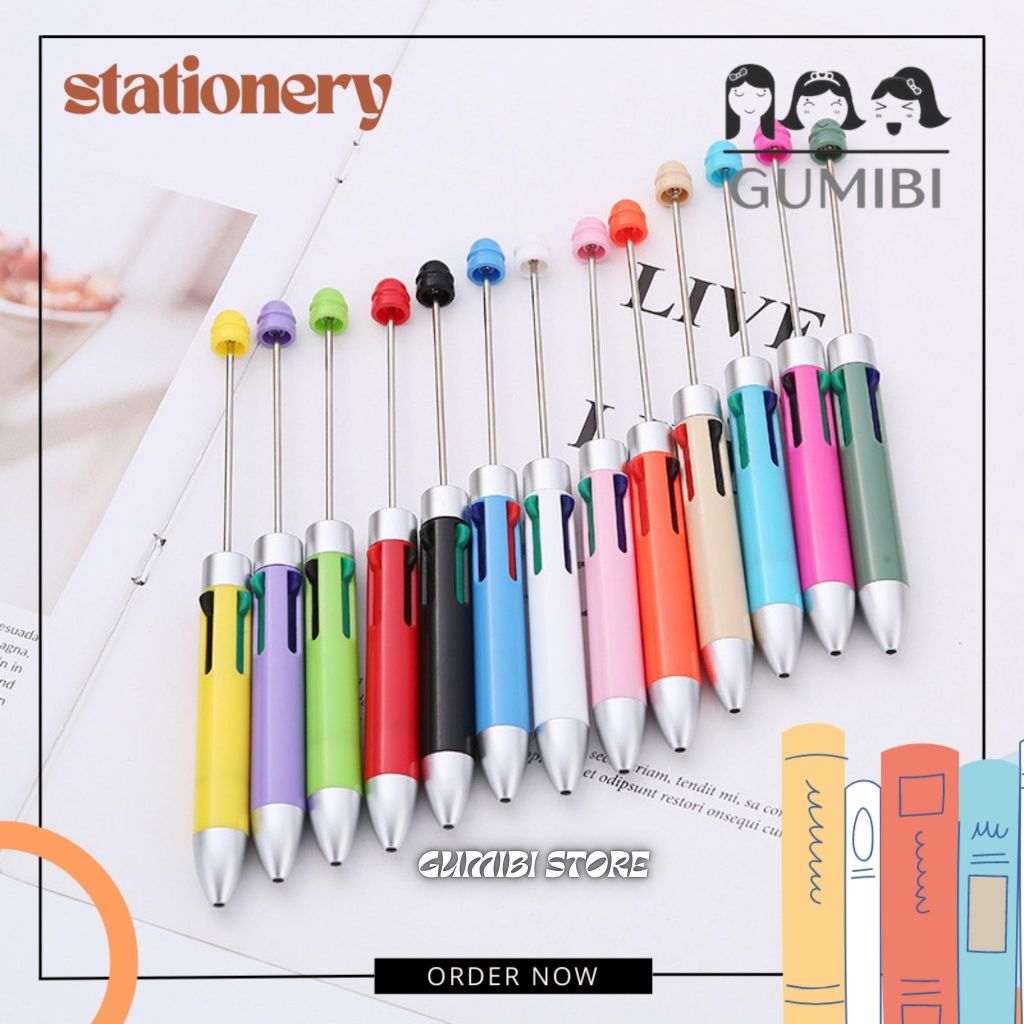 

PULPEN DIY MANIK 4 WARNA PULPEN CETEK MEKANIK 4 WARNA PENA WARNA WARNI BEADS DIY