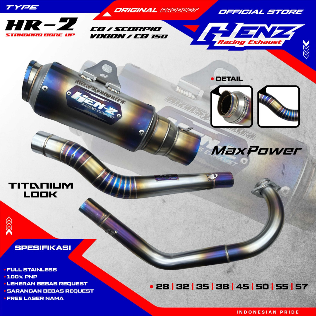 Kenalpot kolong full blue ala titanium Vixion,WR,CRF,KLX CB dan lain2 Hen-z Racing Exhaust