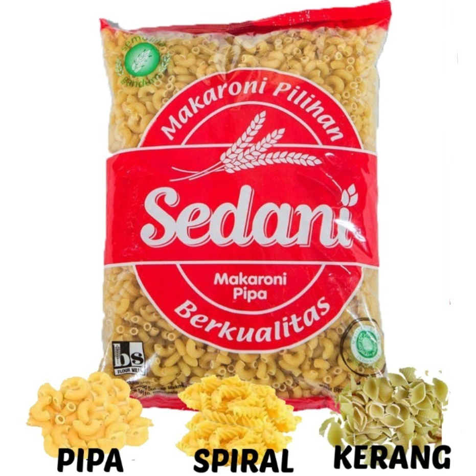 

SEDANI MAKARONI BENTUK PIPA/SPIRAL/KERANG KEMASAN 1KG - DISASS JOGJA