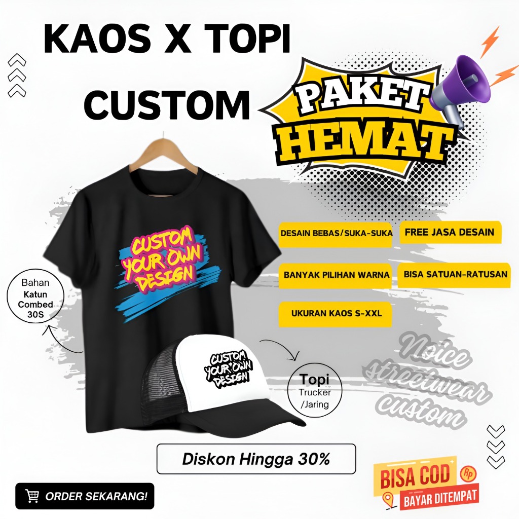[GRATIS TOPI] KAOS CUSTOM SABLON DEWASA DESAIN SUKA-SUKA SABLON DTF