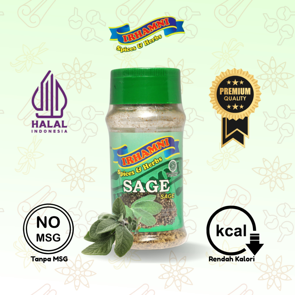 

Irhamni Sage Dried / Daun Sage Kering 15 gr