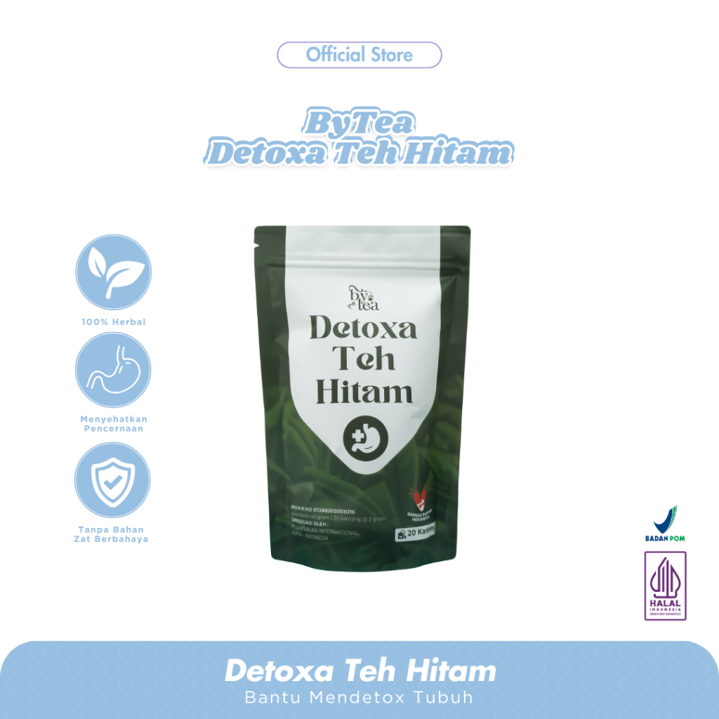 

ByTea Detoxa Teh Hitam - Teh Detoks Bantu Mendetox Tubuh, Melancarkan Pencernaan Isi 20 kantong