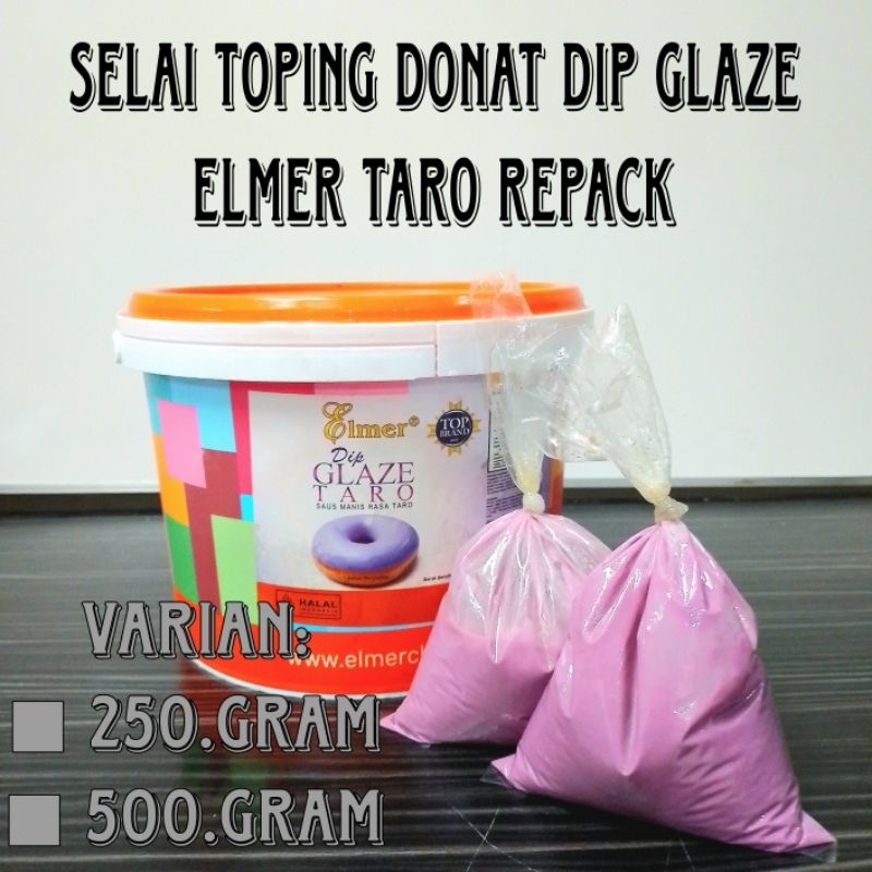 

Selai Toping Donat Dip Glaze Elmer Taro Repack | 500gr | 250gr | [ Original ]