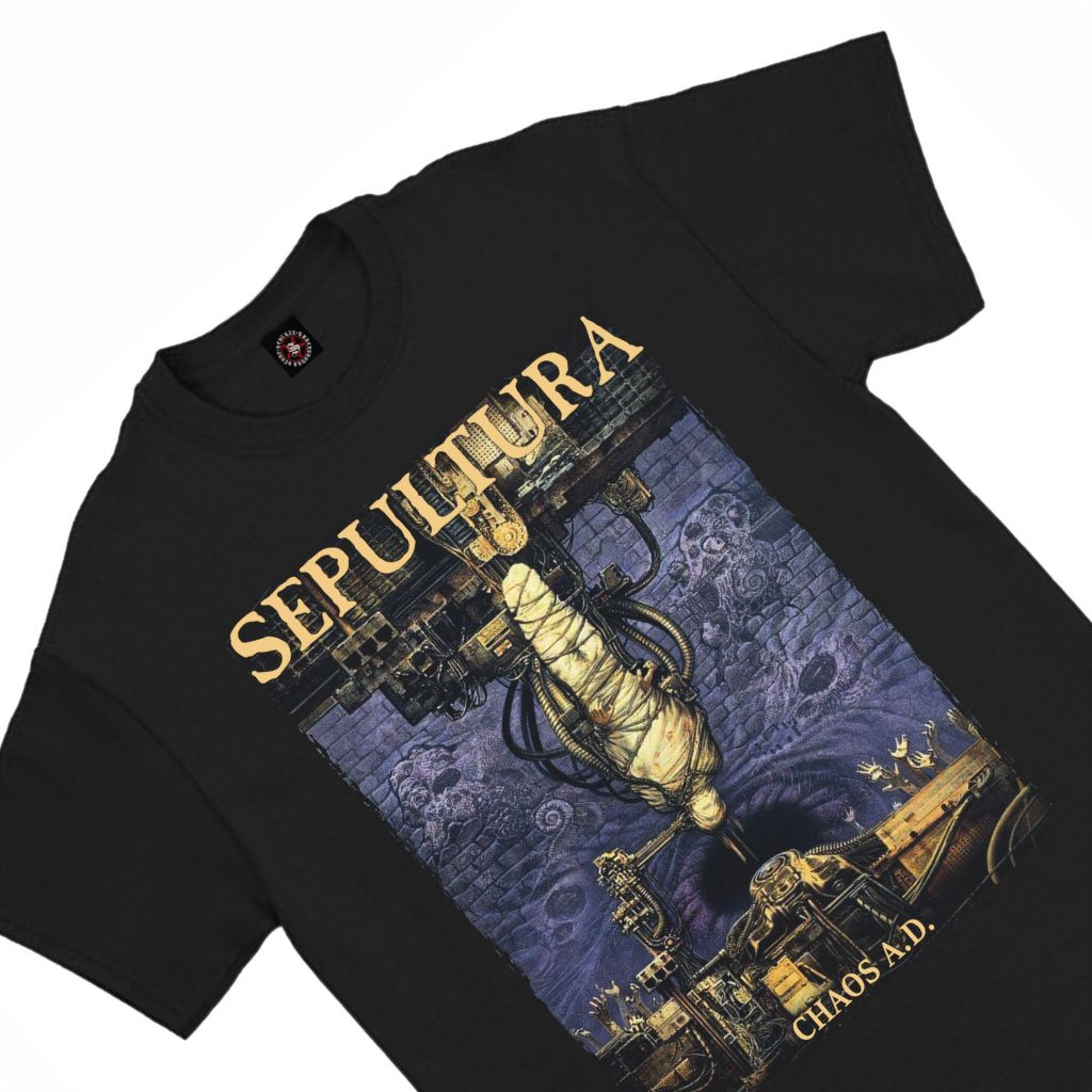 KAOS   SEPULTURA   - RASTERAN PRINT - T-SHIRT  SEPULTURA BAND TERMURAH ( COD )