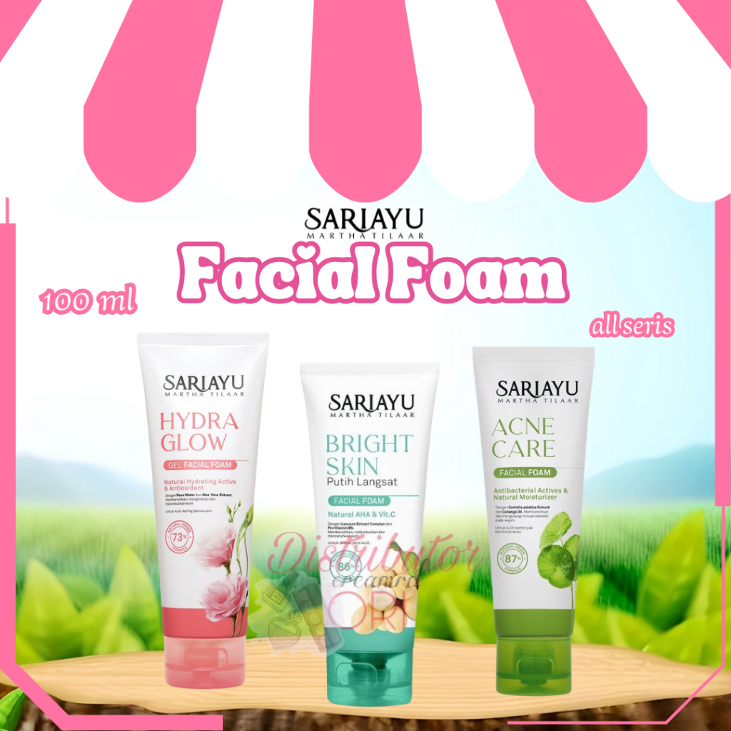 SARIAYU Sari Ayu Facial Foam Series 75ml ( Hydra Glow l Acne Care l Putih Langsat Face Wash & Face S