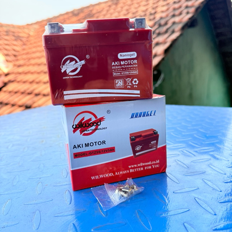 Aki Motor Kering Motobatt MTZ5S Wilwood GTZ5S GTZ5-S 12V 5AH | Aki Beat Aki Karisma Aki Vario Lama