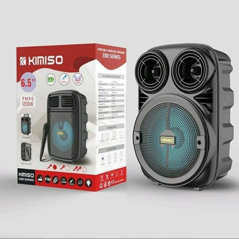 Speaker BLUETOOTH Portable 6'8 INCH KIMISO KM-3381 / MKC-338 PLUS MIC X-BASS