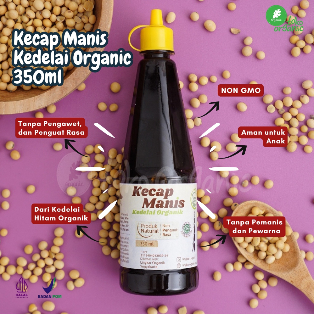 

Lingkar Organic Kecap Manis Kedelai Organik (350ml) | Kecap Manis Organic, Kecap Kedelai Hitam, Organic Soy Sauce, Kecap Manis Organic Aman untuk Anak
