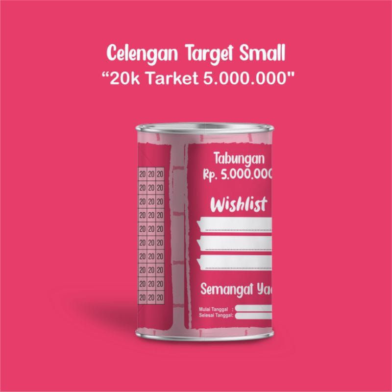 CELENGAN TARGET VIRAL, CELENGAN TARGET SMALL MURAH, TABUNGAN TARGET (20K Get 5Jt)