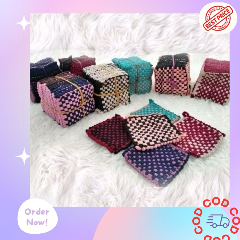 PIGLETEUSTIC Cempal Anyam / Cempal Pegangan Panci / Cempal Tatakan Panci Panas / Pegangan Panci Peng