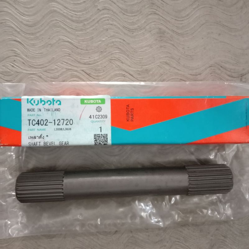 TC402-12720 SHAFT BEVEL GEAR DEPAN KUBOTA L4018 L3608 ONDERDIL SPAREPART KOMPONEN MESIN TRAKTOR BAJA