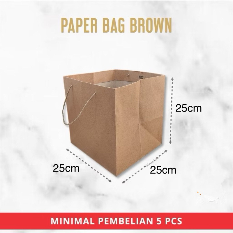

PAPER BAG 25x25x25 untuk kotak nasi bento dus kue bolu