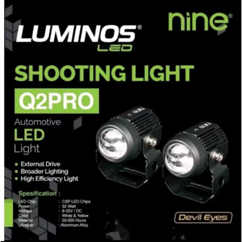 LAMPU LUMINOS LED LASER D2 MINI DEVIL EYE Q2 PRO WHITE YELLOW