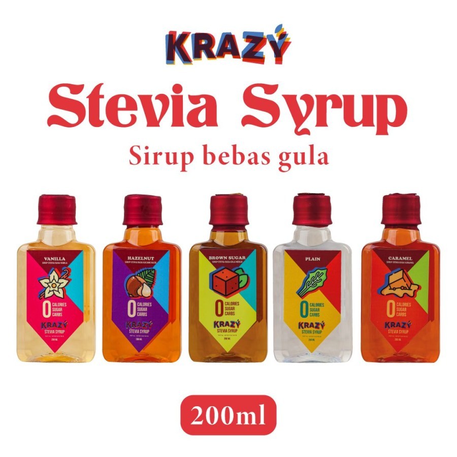 

KRAZY Stevia Pemanis Alami Sirup Diet Bebas Gula 200 ML