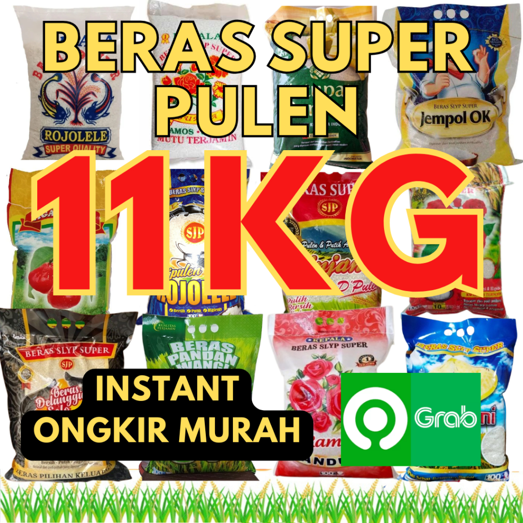 

(INSTANT ONGKIR MURAH) PROMOO BERAS SUPER PULEN 11 KG ARENA SEMBAKO CIKARANG