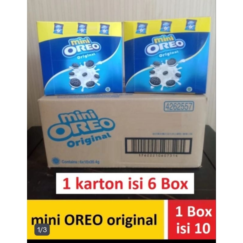 

1 dus Oreo Mini 10x20,4 gr (HARGA 1 KARTON ISI 6 BOX)