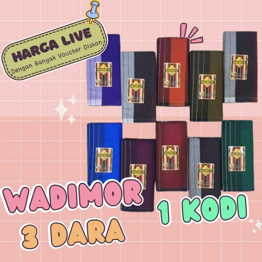 |HARGA LIVE| Sarung Wadimor 3 Dara 1 Kodi / Sarung Dewasa / Sarung Grosir Ecer